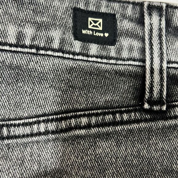 L.T.J. Letter To Juliet raw hem cutoff washed black denim jean shorts Large NWT - Picture 9 of 14